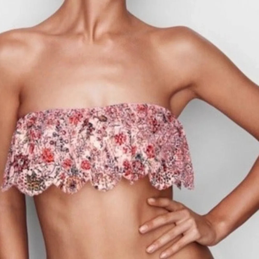 Pink Floral‎ Print  Bralette Bra Large